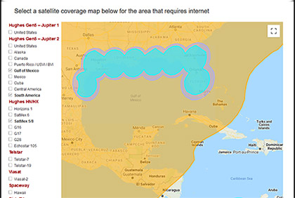 SATELLITE COVERAGE MAP